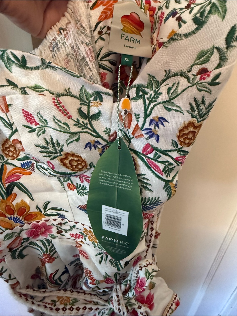 FARM Rio White Floral Embroidered Cami with Tie - Picture 4 of 5